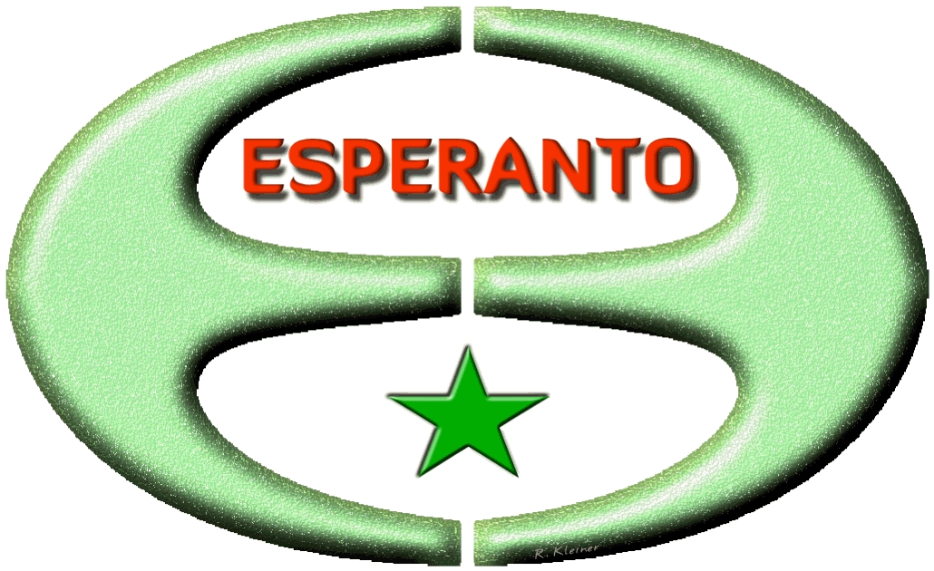 Esperanto-Ei mit roter Esperanto-Schrift und grnem Stern